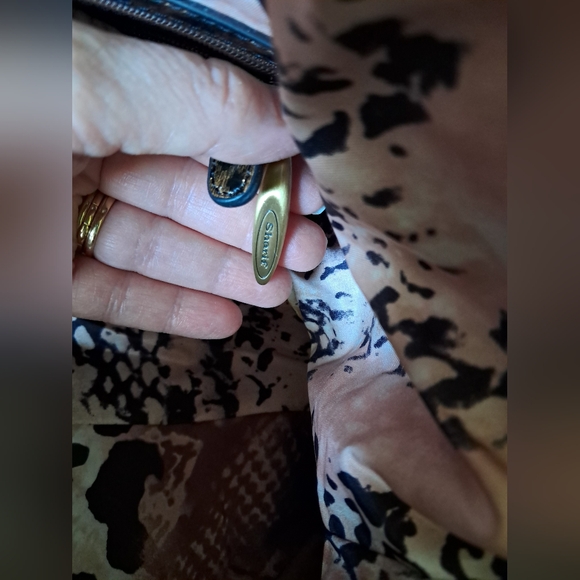 Rare Vintage Sharif Large Embroidered Denim Leather Jaguar Studded Shoulder Bag - Picture 9 of 14